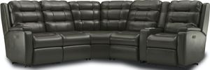 Flexsteel Arlo Black Power Reclining Sectional with Power Headrests and Lumbar