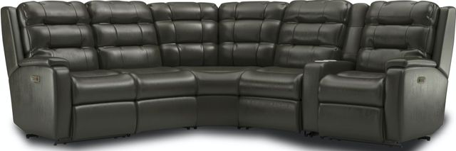 Flexsteel® Arlo Black Power Reclining Sectional with Power Headrests and Lumbar-0