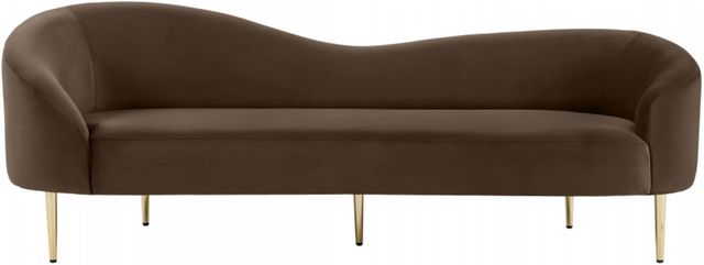 Meridian Furniture Ritz Brown Velvet Sofa-1