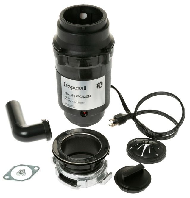 GE® Disposall® 1/2 HP Continuous Feed Corded Black Garbage Disposal-2