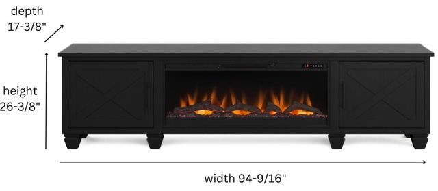 Legends Home Real Cozy Liberty Seal Skin/Whiskey 95" Fireplace Console-2