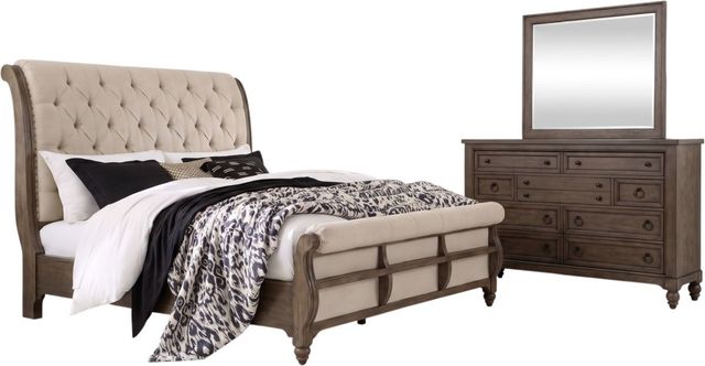 Liberty Furniture Americana Farmhouse 3-Piece Dusty Taupe Queen Sleigh Bedroom Set-0