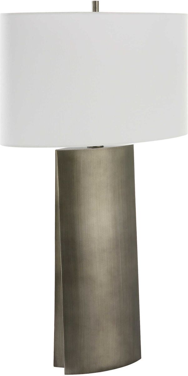 Uttermost® V-Groove Dark Steel Gray Table Lamp-3