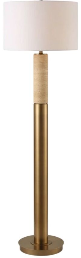 Uttermost® Knox Antique Brass Floor Lamp-3