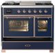 Ilve® Majestic III 40" Midnight Blue Pro Style Dual Fuel Natural Gas Range with Triple Glass Door and Copper Trim-2
