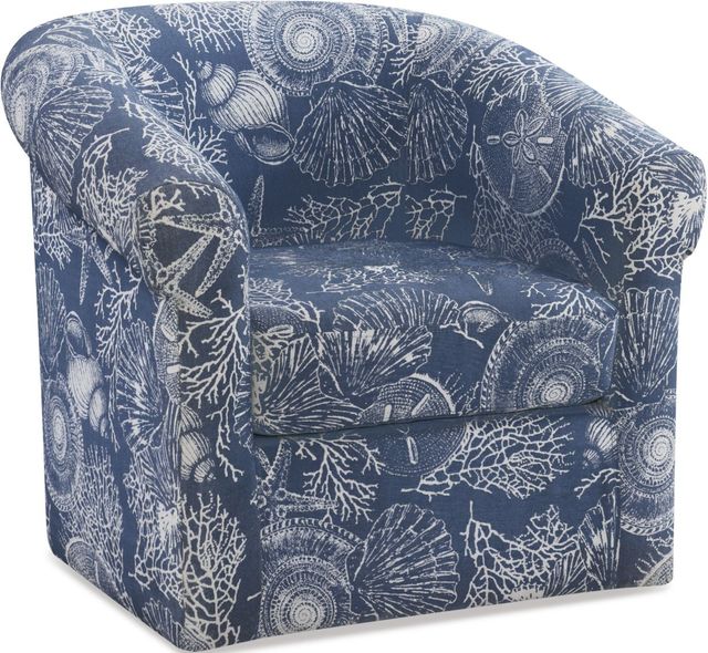 Powell® Bonnie Seashell Baltic Denim Swivel Chair