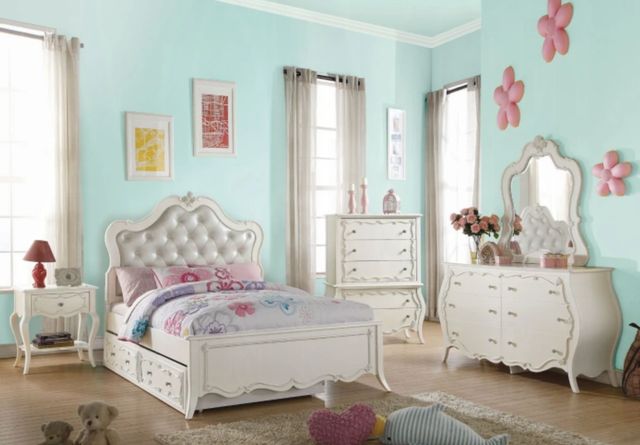ACME Furniture Edalene Pearl White Twin Panel Bed-1