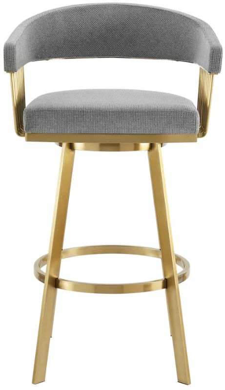 Armen Living Chelsea Anchor Gray/Gold Bar Stool-3