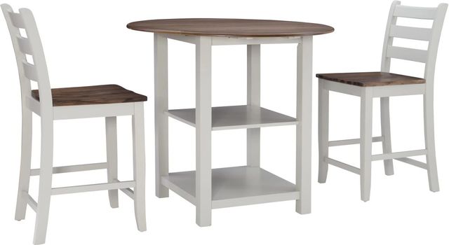 Powell® Vail 3-Piece Silver Birch/Wire Brushed Oak Counter Dining Set-0