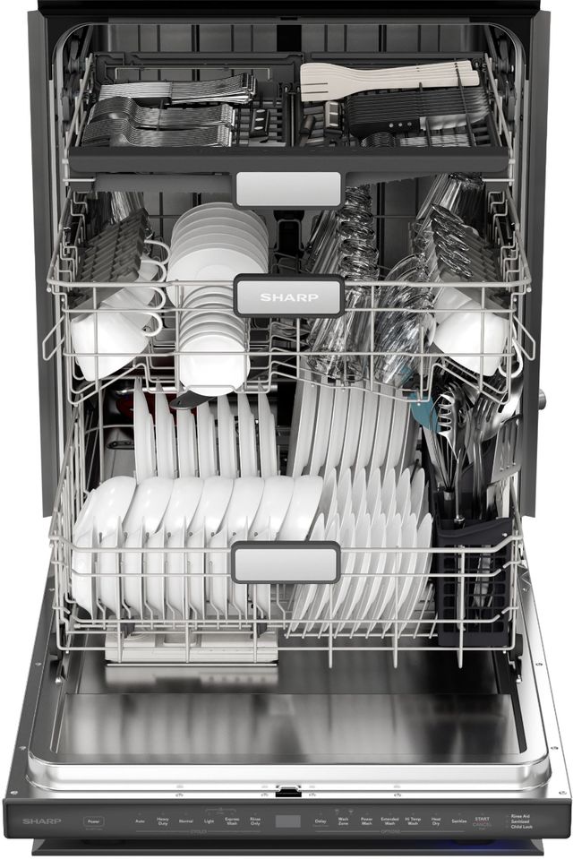 Sharp® 24" Fingerprint Resistant Stainless Steel Top Control Built In Dishwasher-1