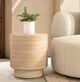 Classic Home Mckenna Travertine Stone 18" Outdoor Round End Table-1