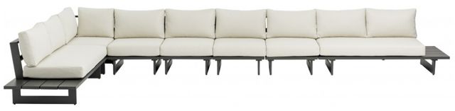 Meridian Furniture Maldives 4-Piece Cream/Dark Gray Aluminum/Fabric Outdoor Modular Sectional-1