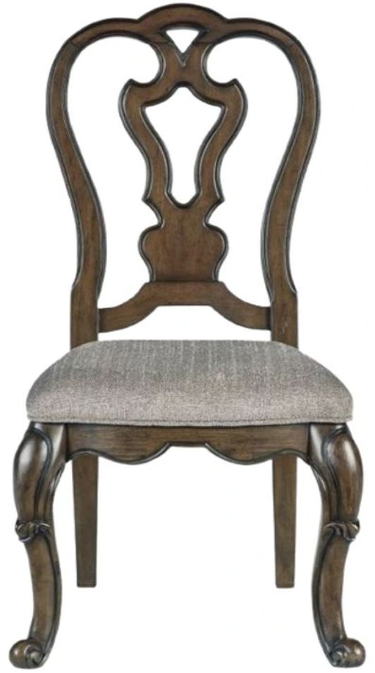 Signature Design by Ashley® Maylee Dark Brown/Gray Upholstered Dining Side Chair-1