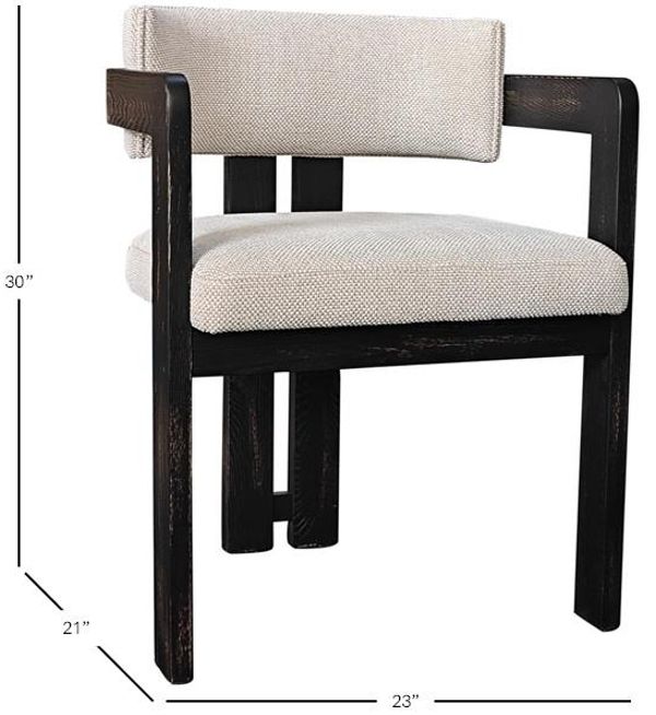 Nest Home Collections Atlas Black Wash/Vogar Beige Dining Chair -3