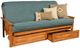 Kodiak Furniture Monterey Linen Aqua/Butternut Full Storage Futon with Mattress-0