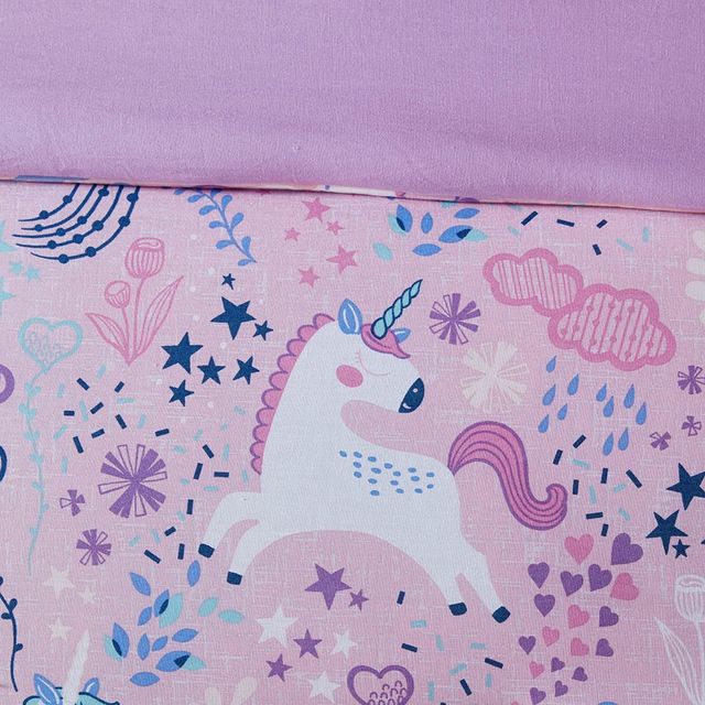 Olliix by Urban Habitat Kids Lola Pink Twin Unicorn Cotton Comforter Set-3
