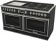 Fulgor Milano® Evoque 400 Series 60" Matte Black Pro Style Dual Fuel Hybrid Range with Stainless Steel Trim -2