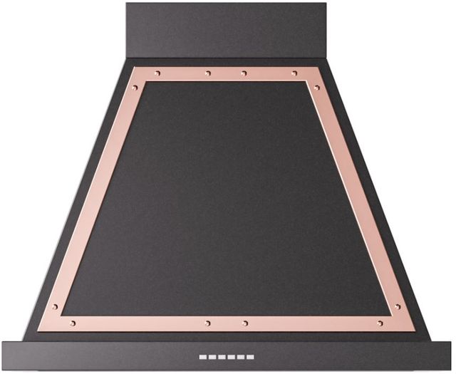 Ilve® Nostalgie II Noblesse 30" Glossy Black Wall Mounted Range Hood with Copper Trim-0