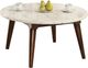 ACME Furniture Gasha White Marble Top Coffee Table with Walnut Base-0