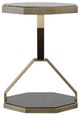 Century® Compositions Black Drinks Table with Satin Brass Base-1
