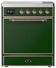 Ilve® Majestic III 30" Emerald Green Pro Style Induction Range with Solid Door and Copper Trim-0