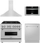 ZLINE 4 Piece Stainless Steel Dual Fuel Kitchen Package-0