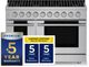 Hauslane HausPro 48" Stainless Steel Pro-Style Dual Fuel Range with Stainless Steel Knobs-1