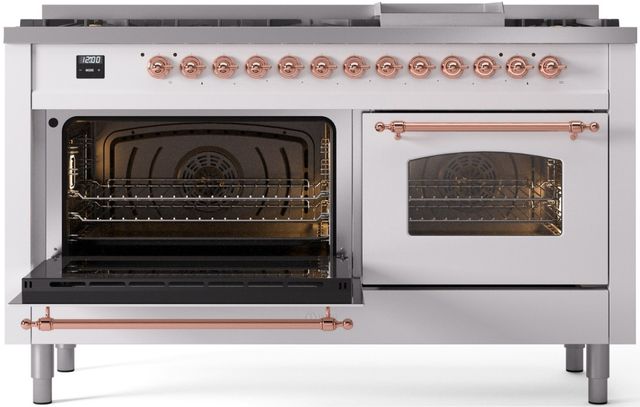 Ilve® Nostalgie II Series 60" Custom RAL Color Pro Style Dual Fuel Range-3
