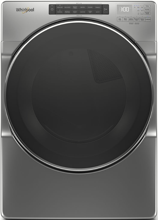 Whirlpool® 7.4 Cu. Ft. Chrome Shadow Front Load Electric Dryer-0