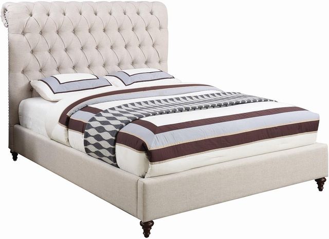 Coaster® Devon 4-Piece Beige/Burnished Oak Queen Bedroom Set-1