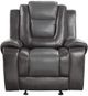 Mazin Furniture Briscoe 2-Tone Gray Glider Reclining Chair-2