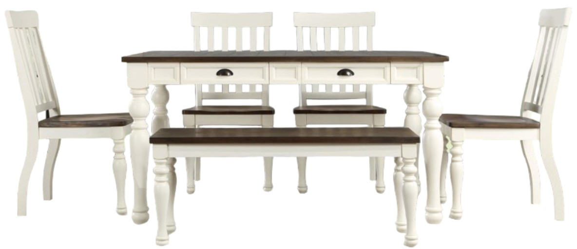 Steve Silver Co. Joanna 5-Piece Ivory/Mocha Dining Set | Adams