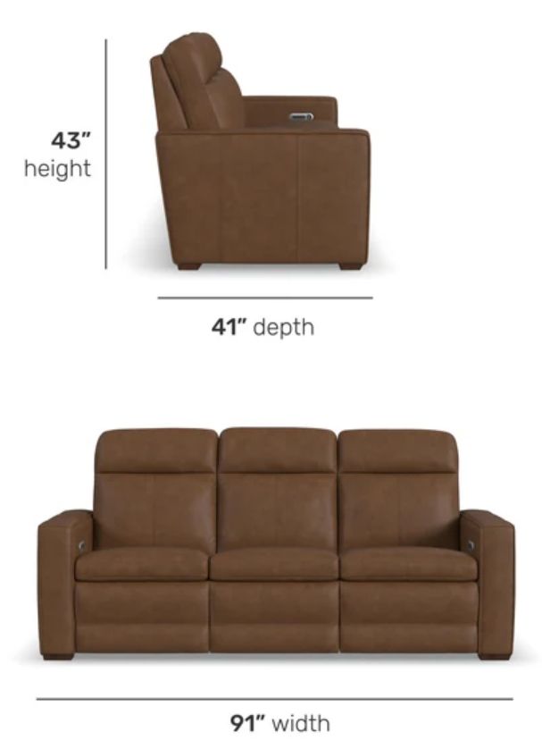 Flexsteel® Dutch Cortado Brown Power Reclining Sofa with Console-3
