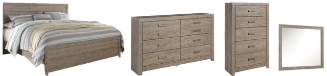 Signature Design by Ashley® Culverbach 4-Piece Gray King Panel Bed Set-0