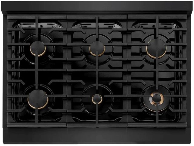 ZLINE Autograph Edition Paramount 36" Black Stainless Steel Pro Style Dual Fuel Range with Champagne Bronze Accents-3