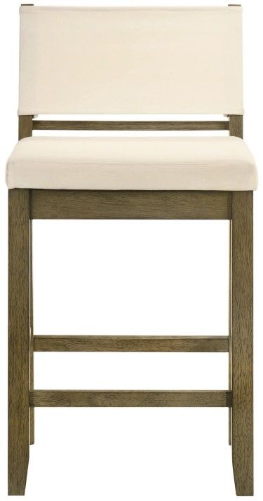 Armen Living Yaneli 2-Piece Putty Brown/White Counter Stool Set-0