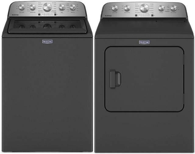 Maytag® 4.7 Cu. Ft. Volcano Black Top Load Washer and Dryer