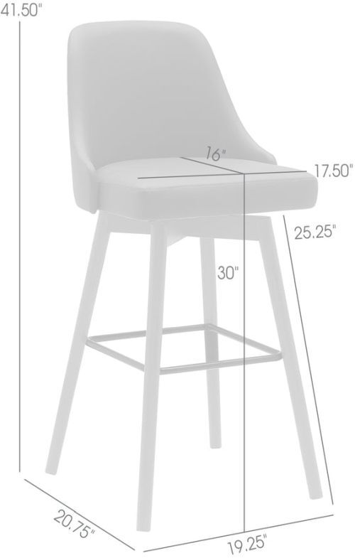 Armen Living Sicily Gray/Walnut Swivel Bar Stool-2
