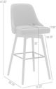 Armen Living Sicily Gray/Walnut Swivel Bar Stool-2