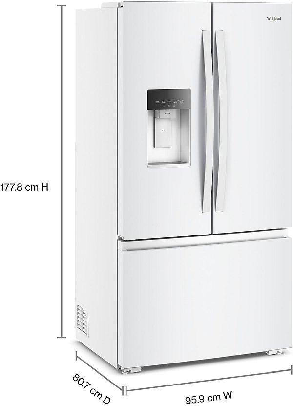 Whirlpool® 36" 23.4 Cu. Ft. White Counter Depth French Door Refrigerator-3