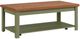 Legends Home Vineyard Sage Green Coffee Table with Fruitwood Top -0