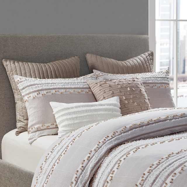 Olliix by INK+IVY Daria Ivory Cotton Oblong Pillow-4