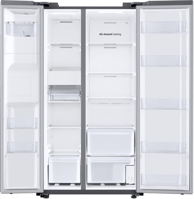 Samsung Bespoke AI 36" 27.4 Cu. Ft. Fingerprint Resistant Stainless Steel Side-by-Side Refrigerator with Sphere Ice™-1