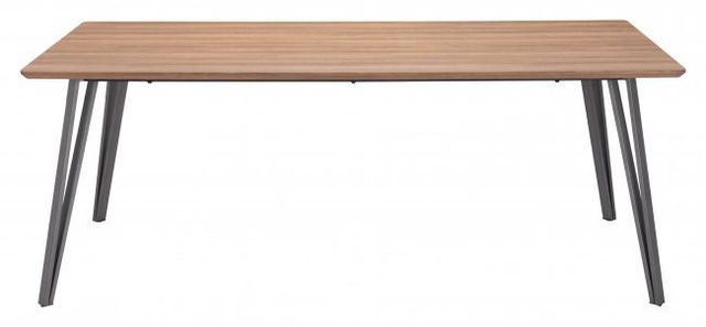 Zuo® Modern Perpignan Brown Dining Table with Silve Metal Legs-1