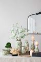 A & B Home Green/White Ceramic Flower Accent Vase-4
