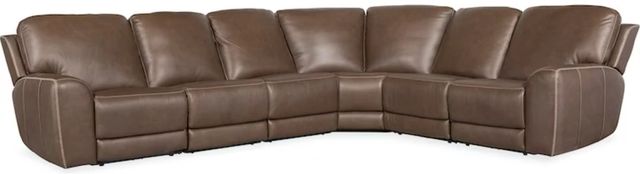 Hooker® Furniture SS Torres 6-Piece Sorrento Mocha L-Shape Power Reclining Sectional Sofa with Power Headrests-0