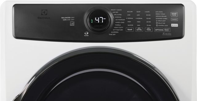 Electrolux® 700 Series 8 Cu. Ft. Matte White Front Load Gas Dryer with Perfect Steam™-3