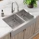 Elkay Crosstown® 5-Piece Polished Satin 35-7/8" x 20-1/4" x 9" 60/40 Double Bowl Farmhouse Sink Set-4