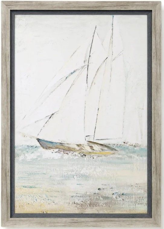 Stylecraft Sailing Away I Gray/Off-White Wall Art-0