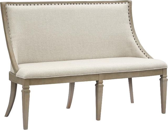 Magnussen Home® Lancaster Dovetail Gray Bench with Upholstered Seat and Back-0